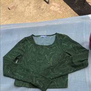 Good American womens Swirl Pattern Green Blouse size 1